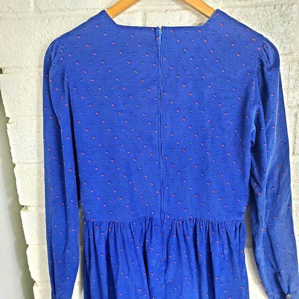 Allen Lolly Dress Women's Size 6 Blue Corduroy Lo… - image 8