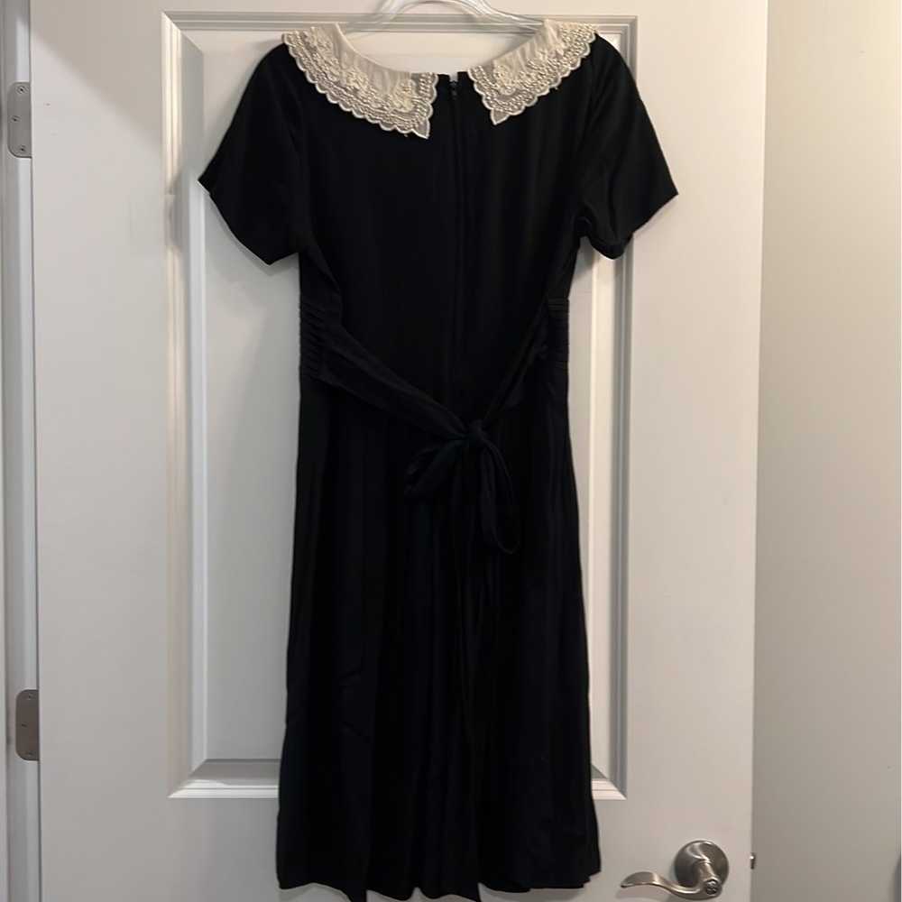 Vintage Karin Stevens Black dress with white coll… - image 6