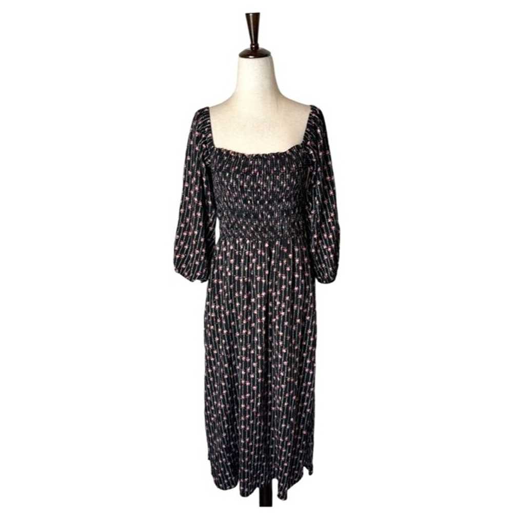 WAYF Dress Womens Small Black Pink Floral Print S… - image 2