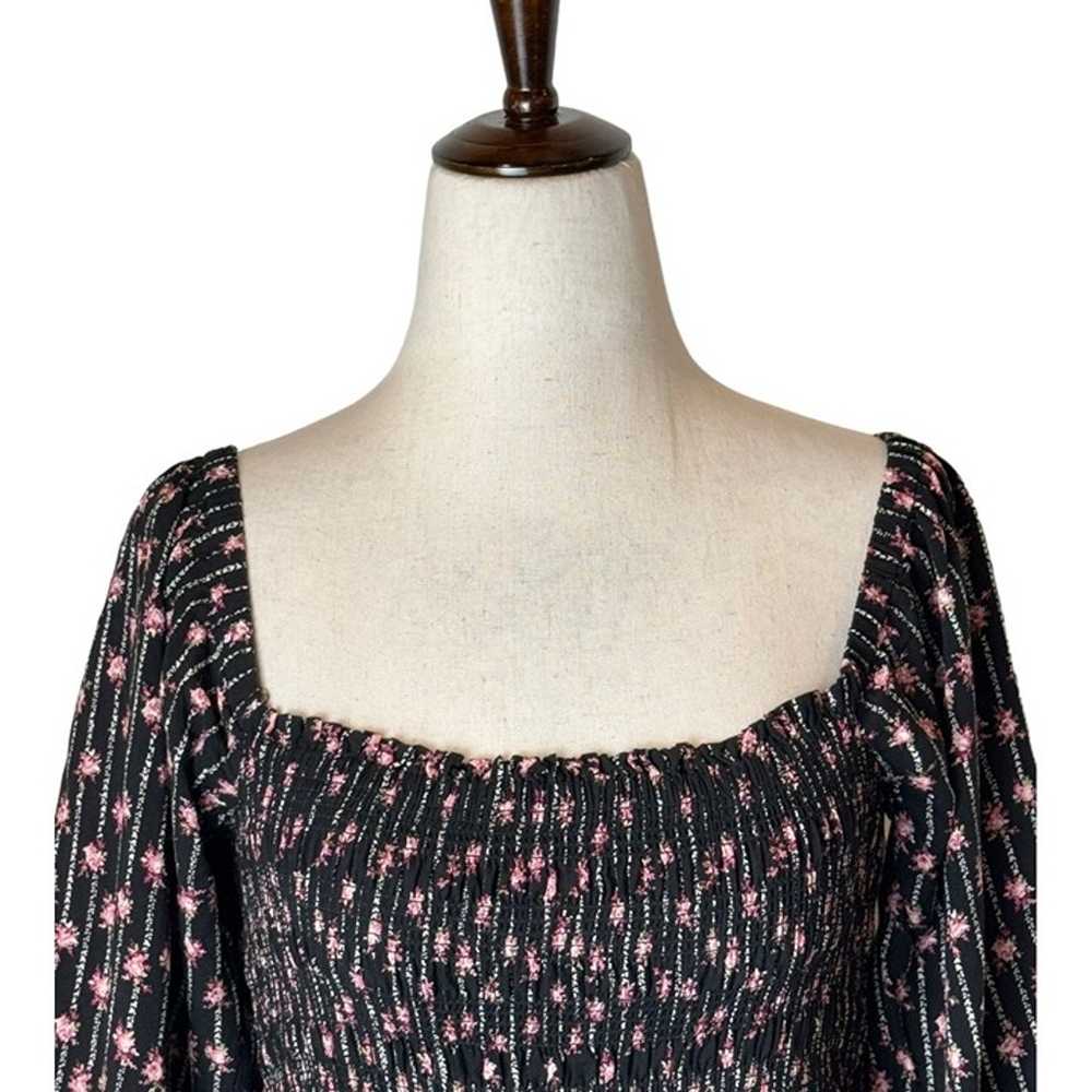 WAYF Dress Womens Small Black Pink Floral Print S… - image 4