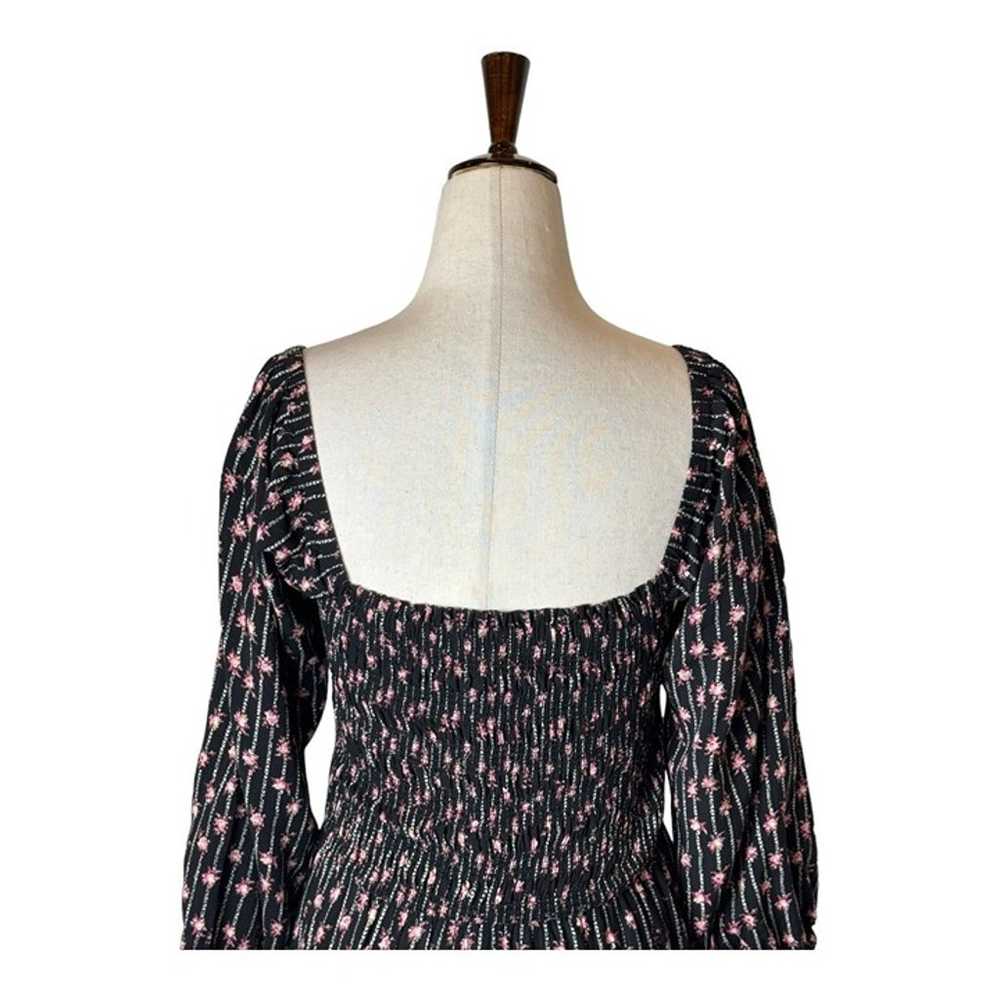 WAYF Dress Womens Small Black Pink Floral Print S… - image 5