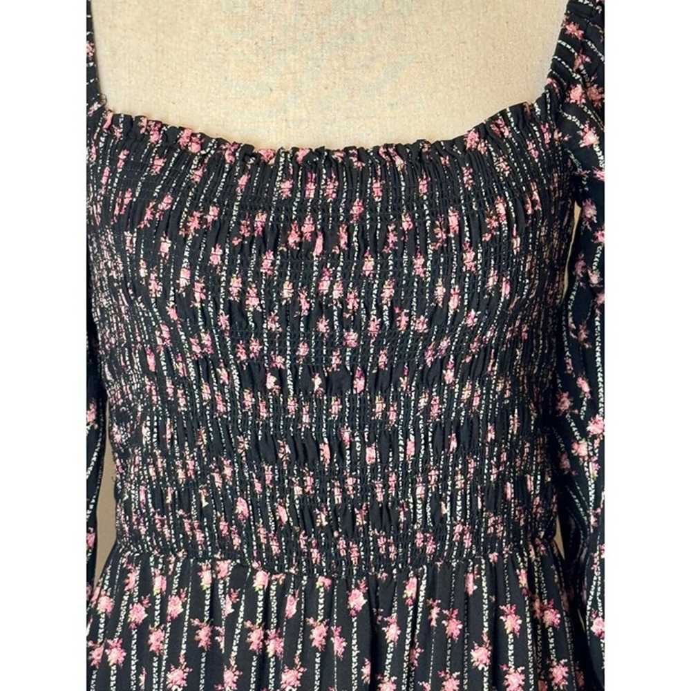 WAYF Dress Womens Small Black Pink Floral Print S… - image 9