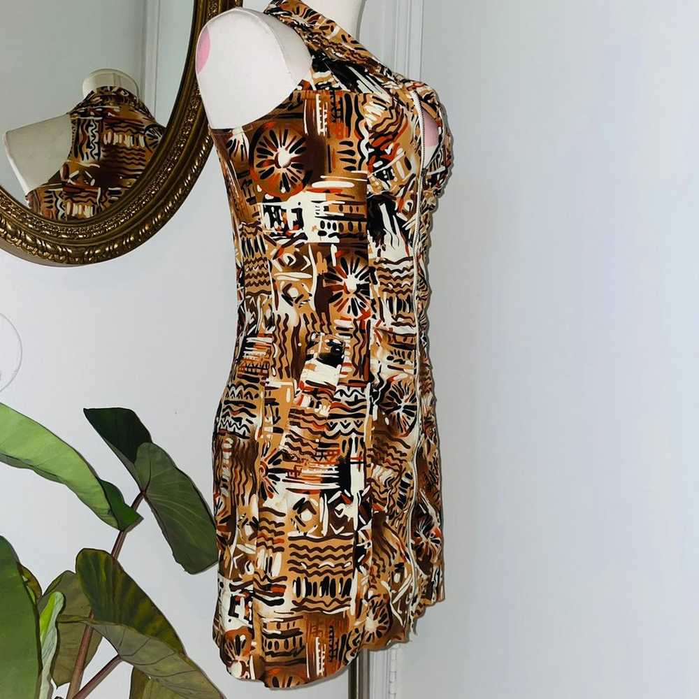 Alyn Paige Vintage 00s Tribal Print Front Zip Min… - image 4