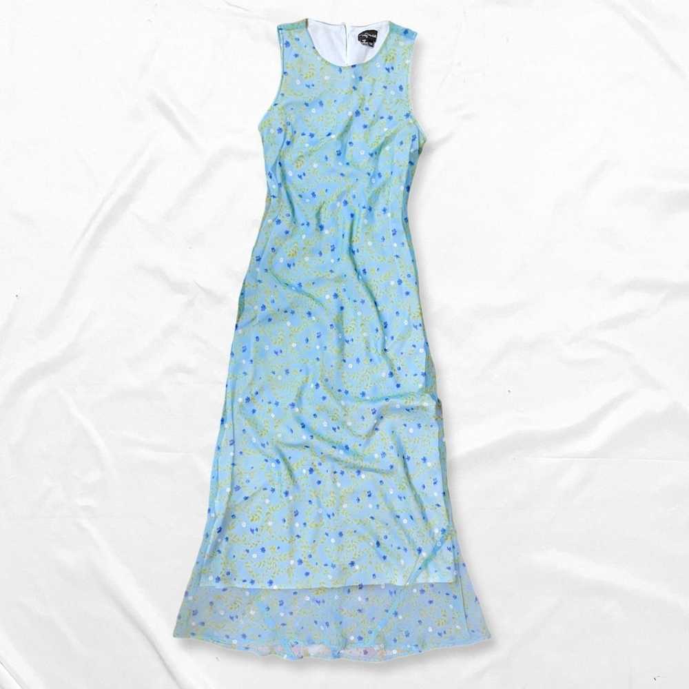 Vintage Y2K Maxi Dress • Blue Floral - image 4