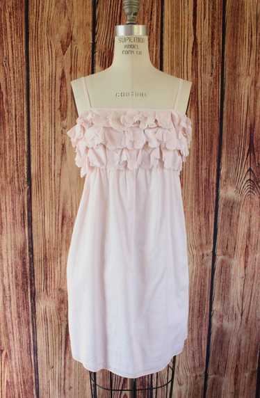 J Crew Womens Dress, Pink Cotton with Ruffled Bodi