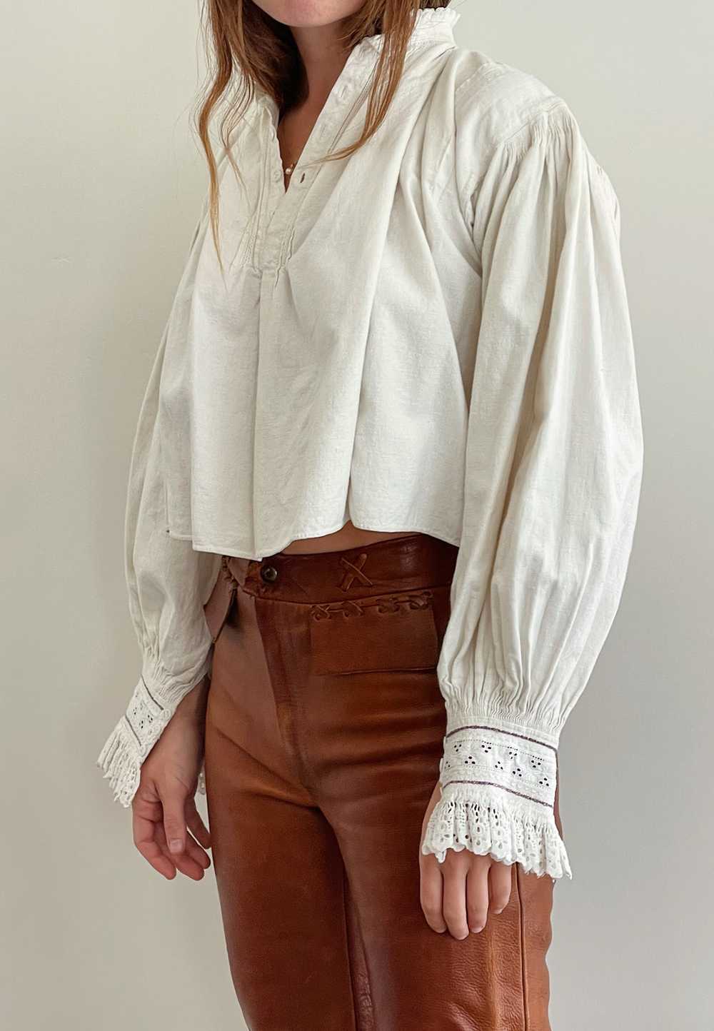 Antique Heavy Linen Blouse - image 2