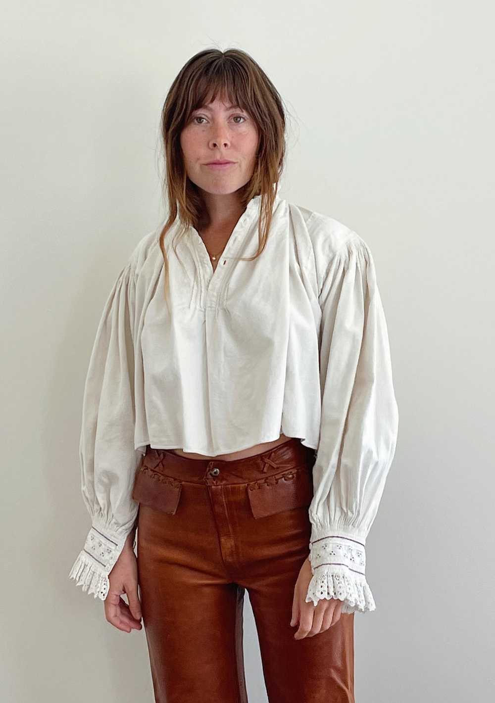 Antique Heavy Linen Blouse - image 4