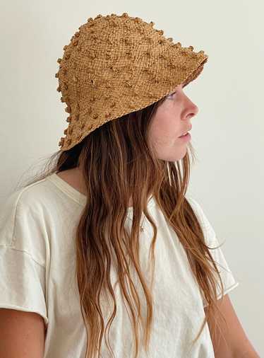 Woven Pom Pom Hat