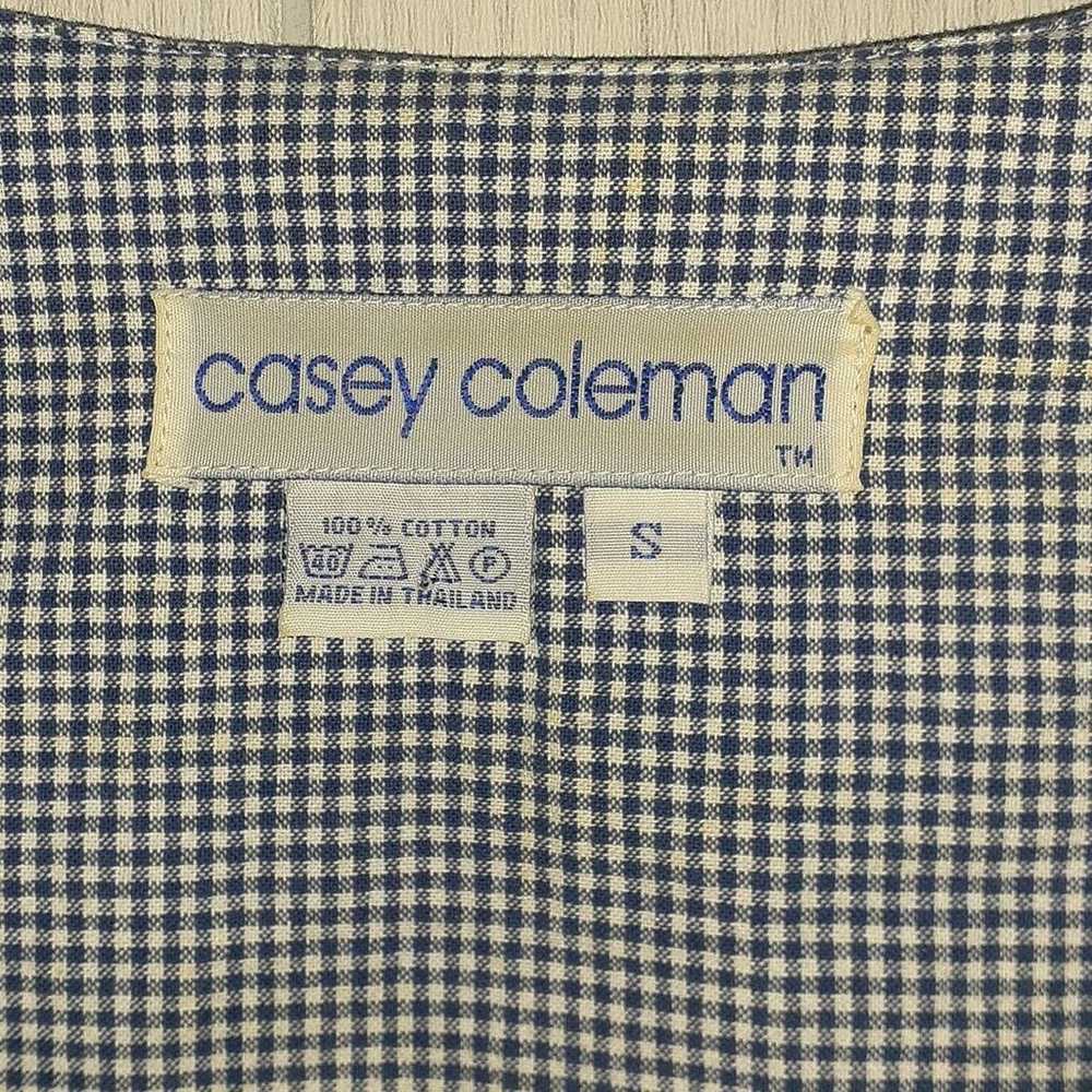 Vintage Casey Coleman Blue & White Checked Short … - image 2