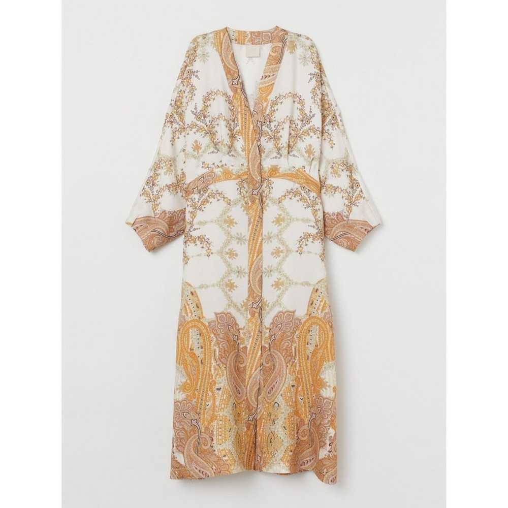 H&M S Floral Paisley Wide Sleeve Jacket Dress Kim… - image 3