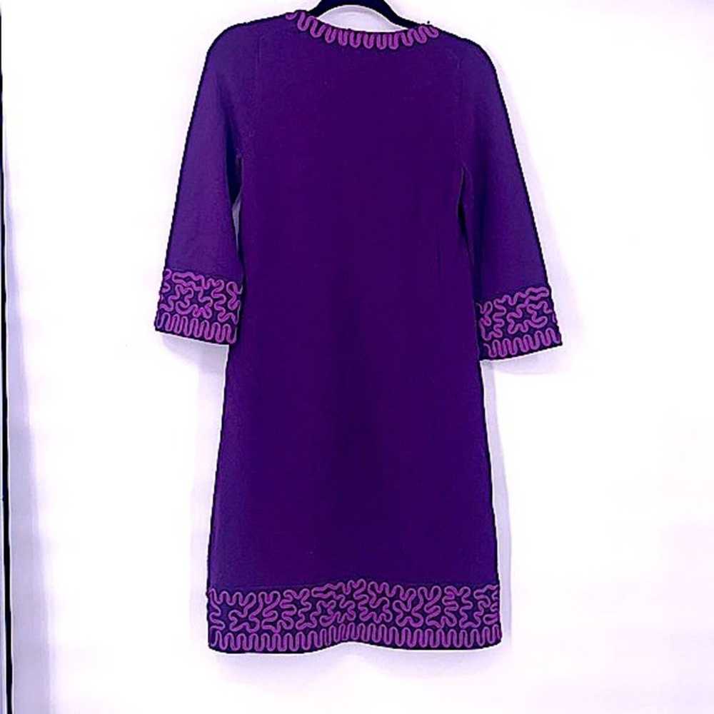 Vintage purple Boden women’s dress pink trim size… - image 2