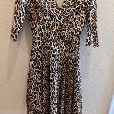 womens jacket long Leopard Print size 4 - image 1