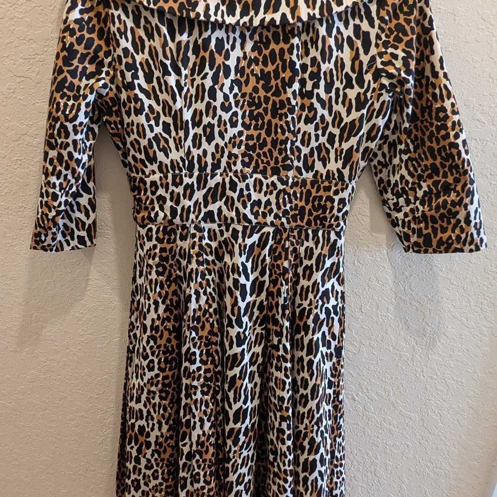 womens jacket long Leopard Print size 4 - image 3