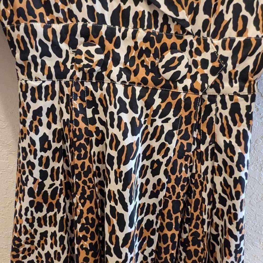 womens jacket long Leopard Print size 4 - image 5