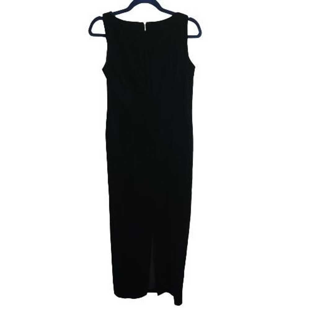 Vintage Maggy London Black Velvet Column Maxi Dre… - image 2