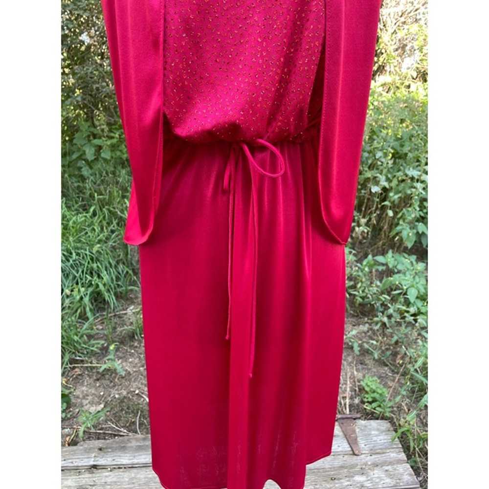 Vintage 1970s Red Glitter dress with jacket Spagh… - image 10