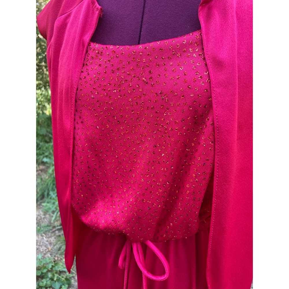 Vintage 1970s Red Glitter dress with jacket Spagh… - image 3