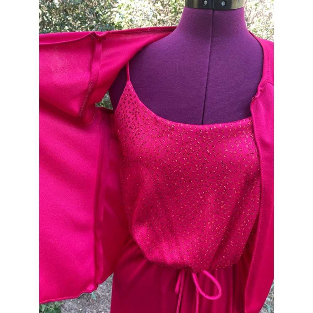 Vintage 1970s Red Glitter dress with jacket Spagh… - image 5