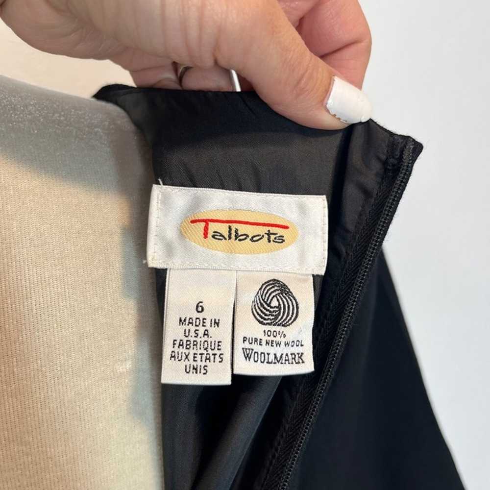 Talbots Vintage Black 100% wool career dress Size… - image 7