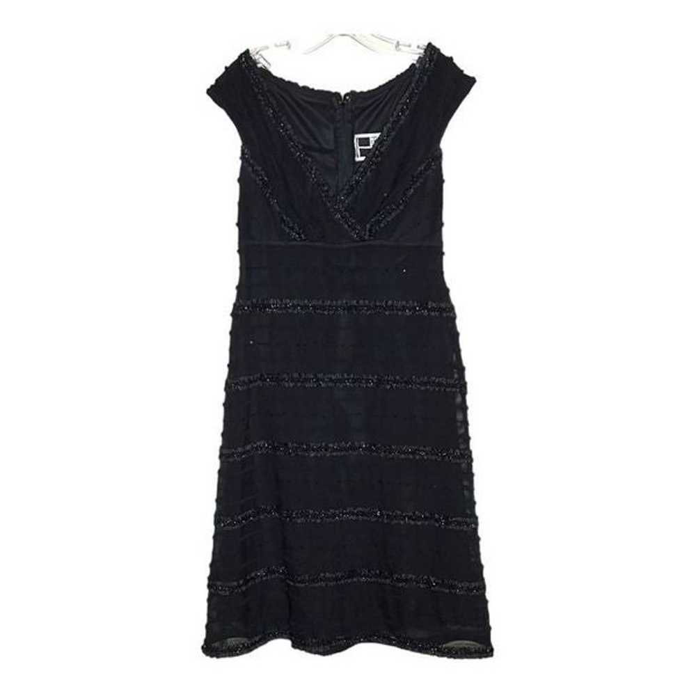 Tadashi V-Neck Black Dress Vintage Embellished Se… - image 1