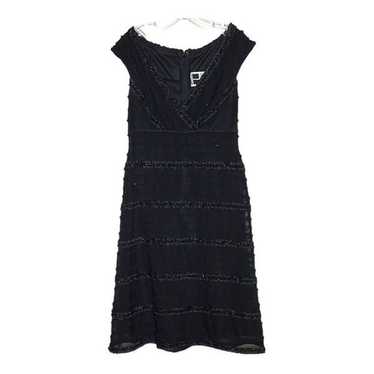 Tadashi V-Neck Black Dress Vintage Embellished Seq