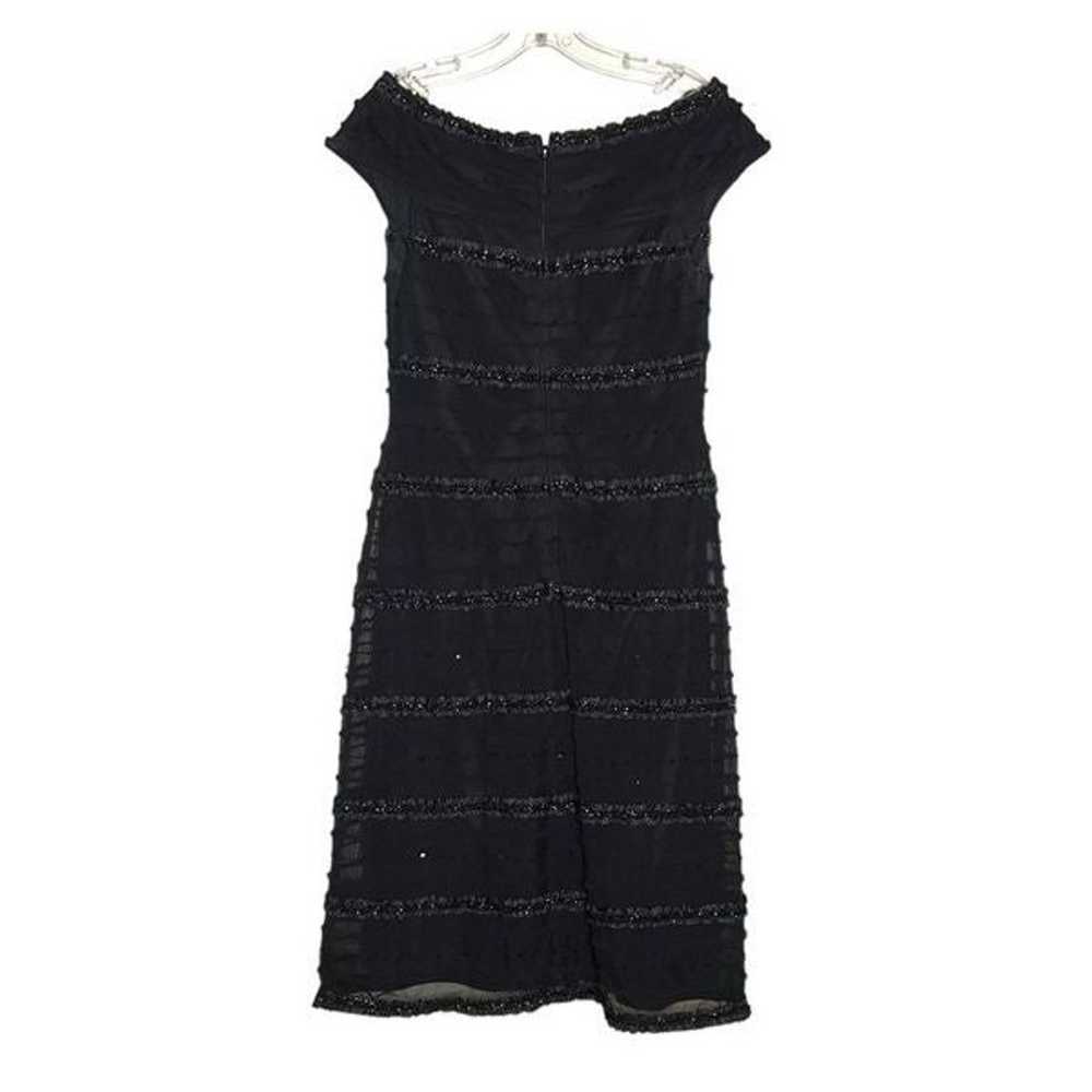 Tadashi V-Neck Black Dress Vintage Embellished Se… - image 2