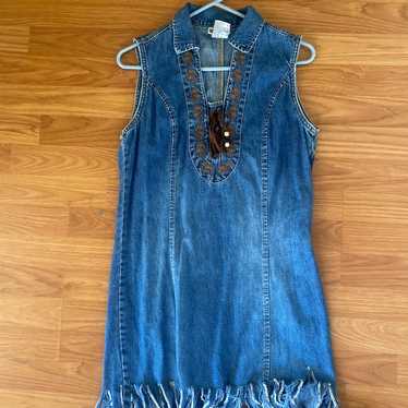 Denim fringe Dress