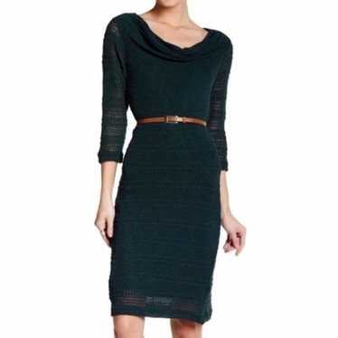 sharagano noir Dress Mini Knit Overlay S