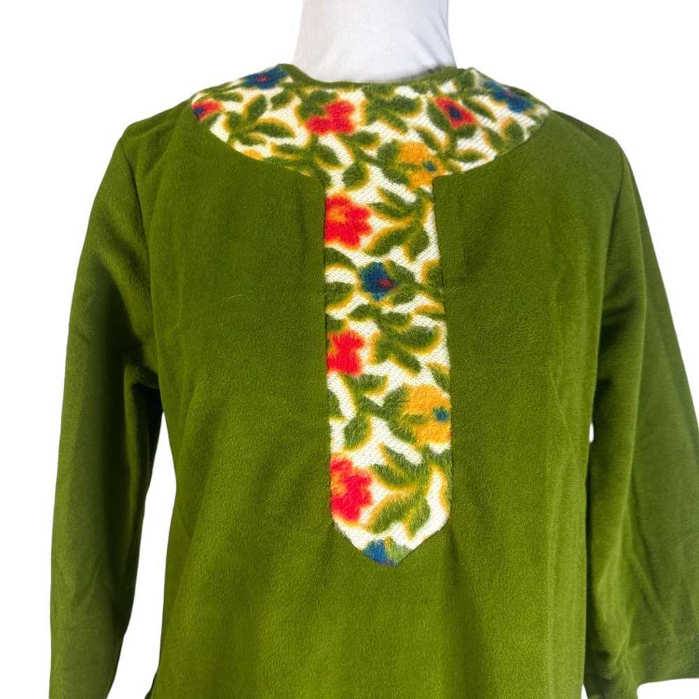 Vintage 1960s Dela-Ann Loungewear Avocado Green V… - image 4