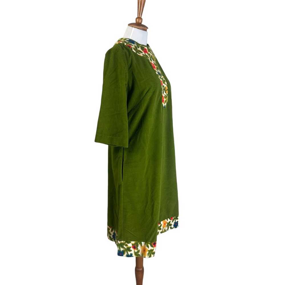 Vintage 1960s Dela-Ann Loungewear Avocado Green V… - image 5