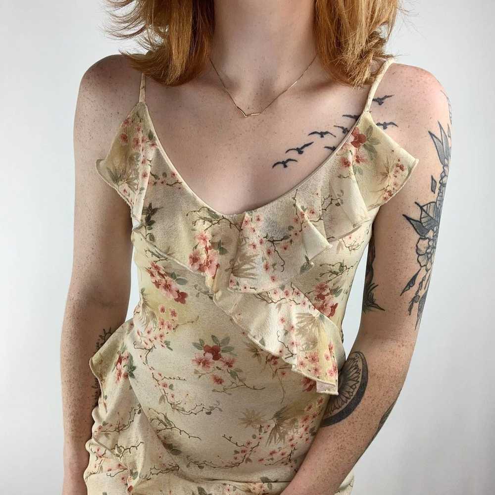 Vintage Cottage Core Floral Midi Dress - image 2