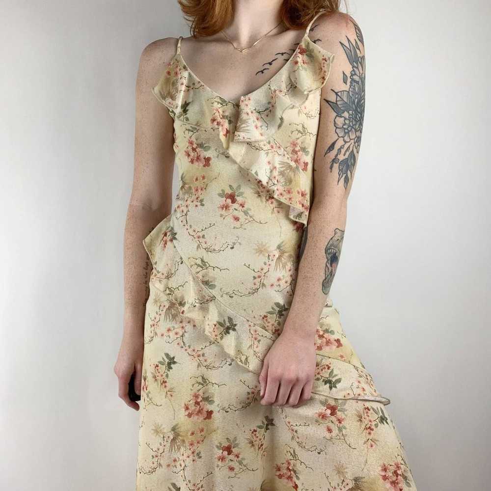 Vintage Cottage Core Floral Midi Dress - image 3