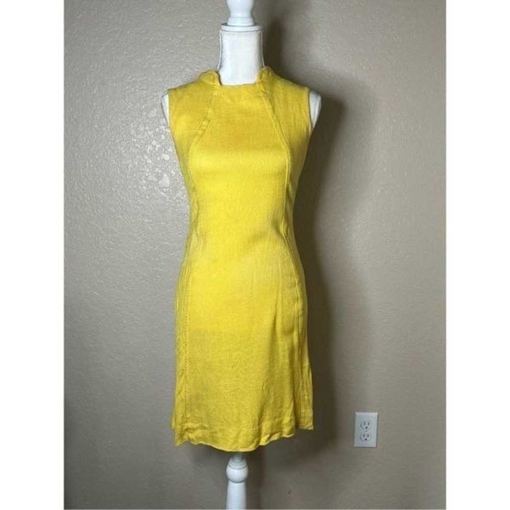 Vintage HoneyComb 1960’s yellow womens dress with… - image 1