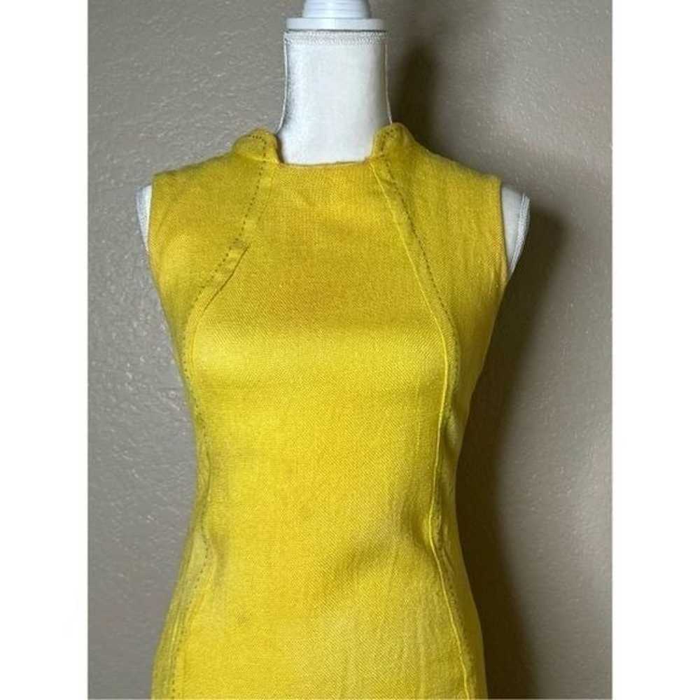 Vintage HoneyComb 1960’s yellow womens dress with… - image 2