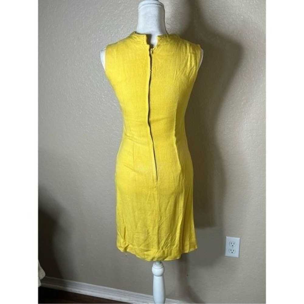 Vintage HoneyComb 1960’s yellow womens dress with… - image 4