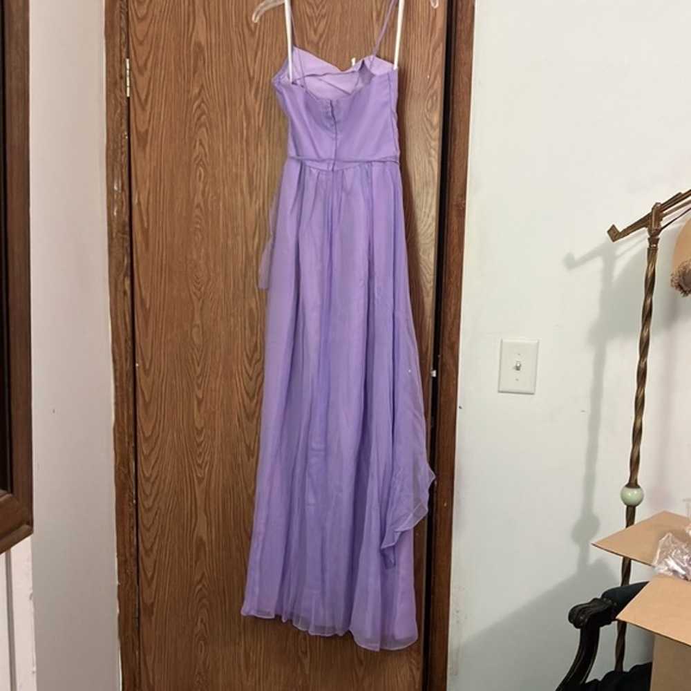 Vintage 1970s Purple Spaghetti Strap Bridesmaid /… - image 2