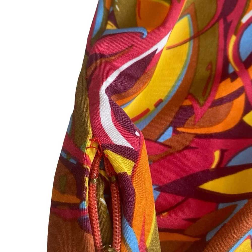 Tracy Negoshian Dress Sz S Retro Multicolor Funky… - image 9