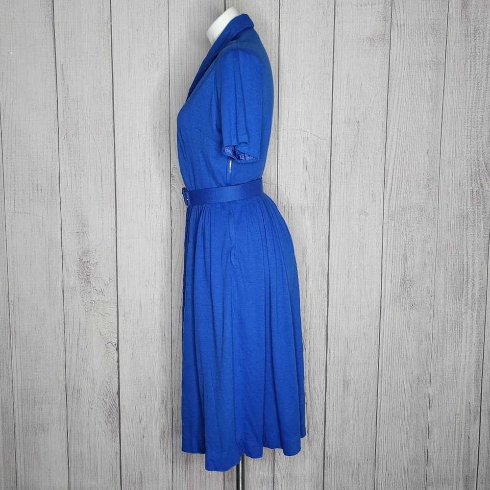 Vintage 50s Blue Shirt Dress with Metal Marvel Si… - image 3