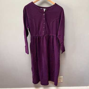 Vintage L. L. Bean Women's Small Dress- Eggplant/P