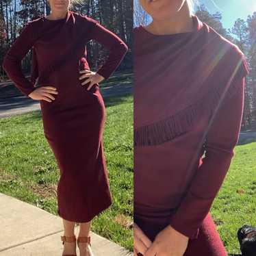 Vintage lennie for Nina Leonard burgundy red midi 