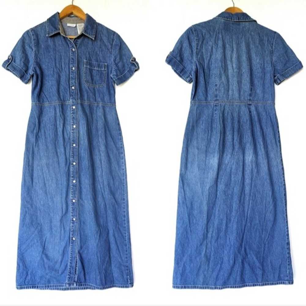 VINTAGE White Stag women's blue denim snap front … - image 1