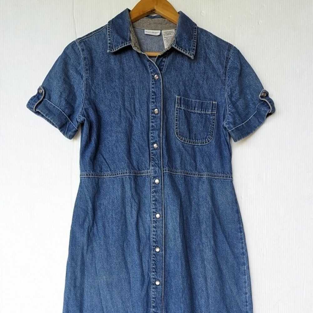 VINTAGE White Stag women's blue denim snap front … - image 5