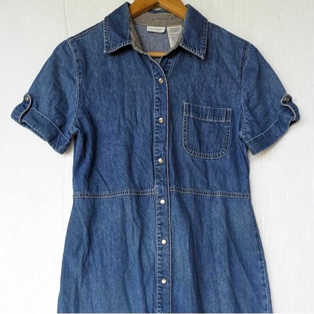 VINTAGE White Stag women's blue denim snap front … - image 9