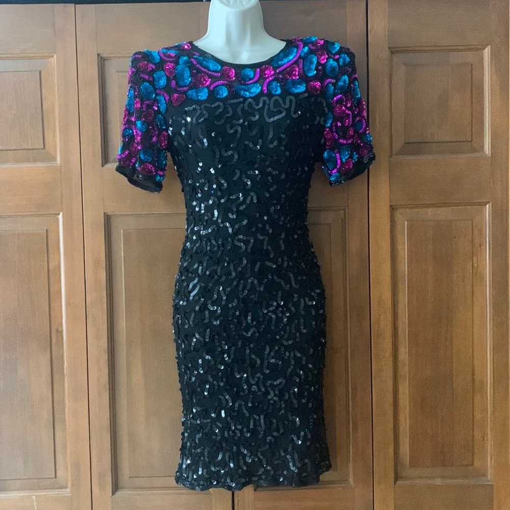 Vintage Stenay Silk Sequin Dress - image 1