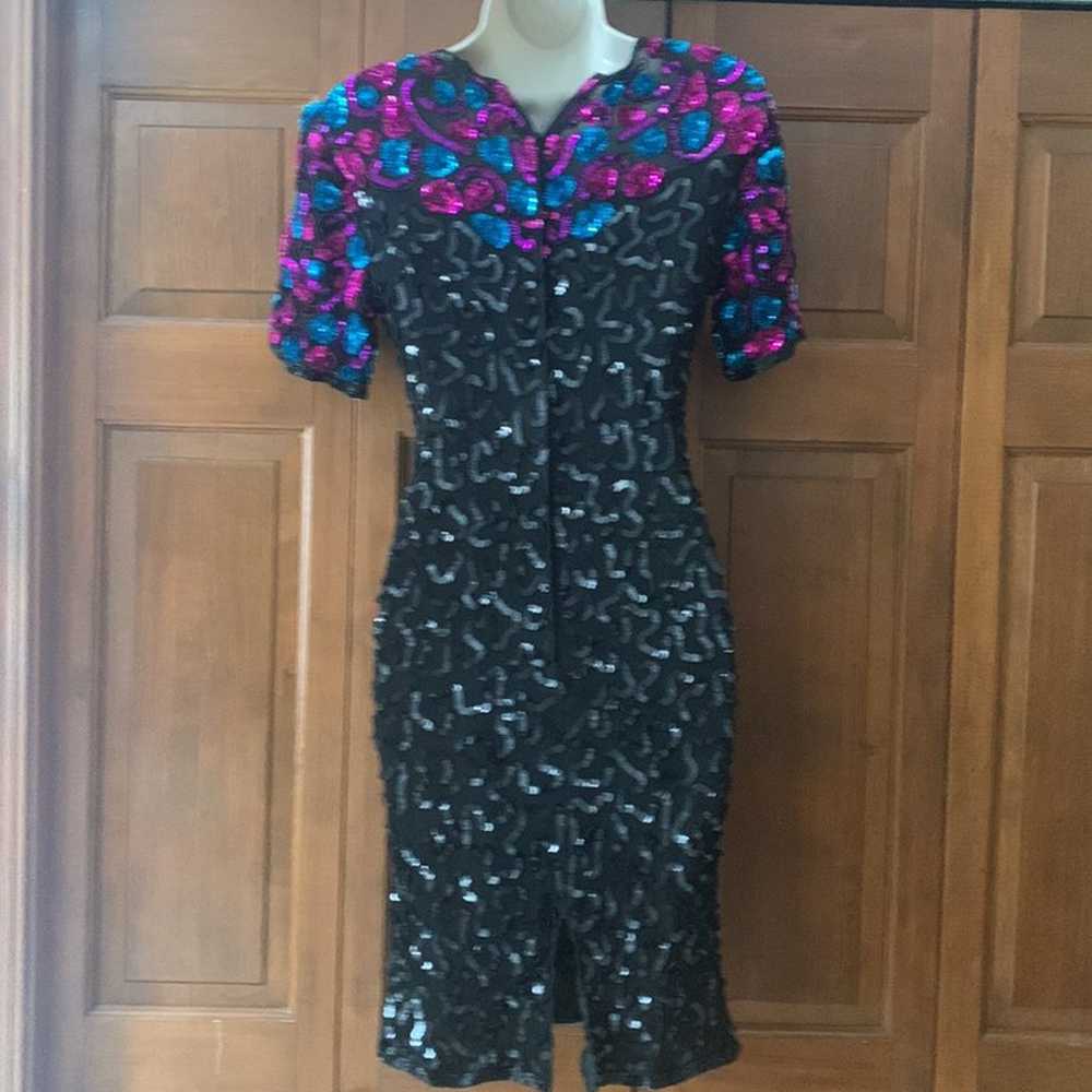 Vintage Stenay Silk Sequin Dress - image 2