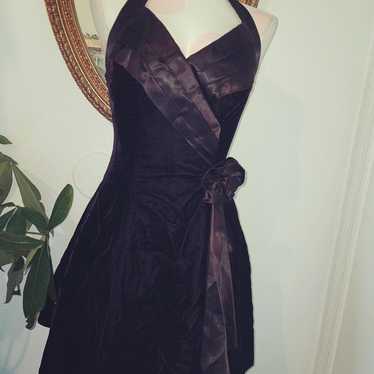 Legends 80s Vintage Black Velvet Dress