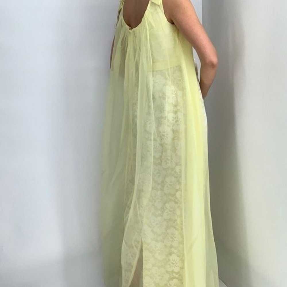 Vintage yellow lace maxi dress sz s - image 2