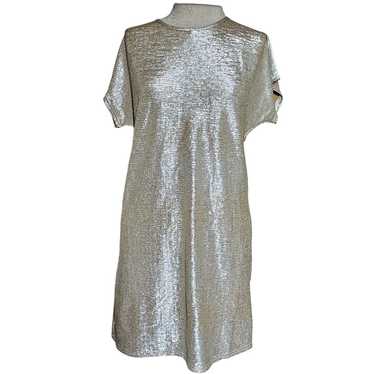 Vintage Gold Metallic Shift Dress Size Small