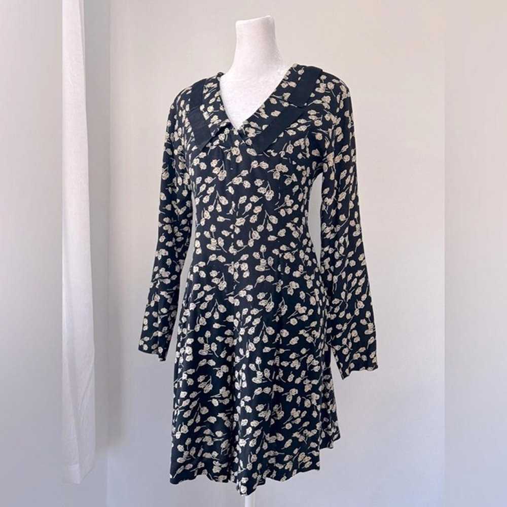 Vintage ‘90s Styleworks Black & Cream Floral Prin… - image 2