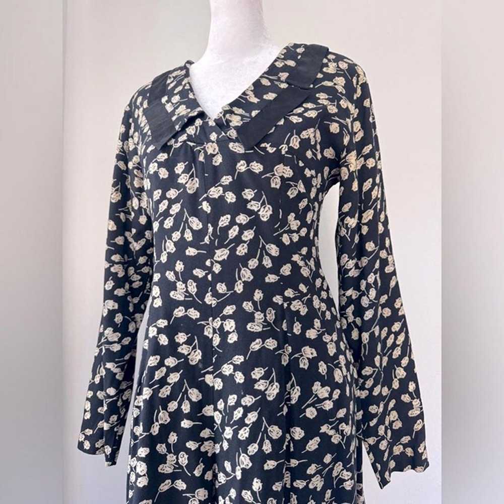 Vintage ‘90s Styleworks Black & Cream Floral Prin… - image 3